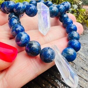 Expression Lapis Lazuli & Aura Crystal Quartz Bracelet
